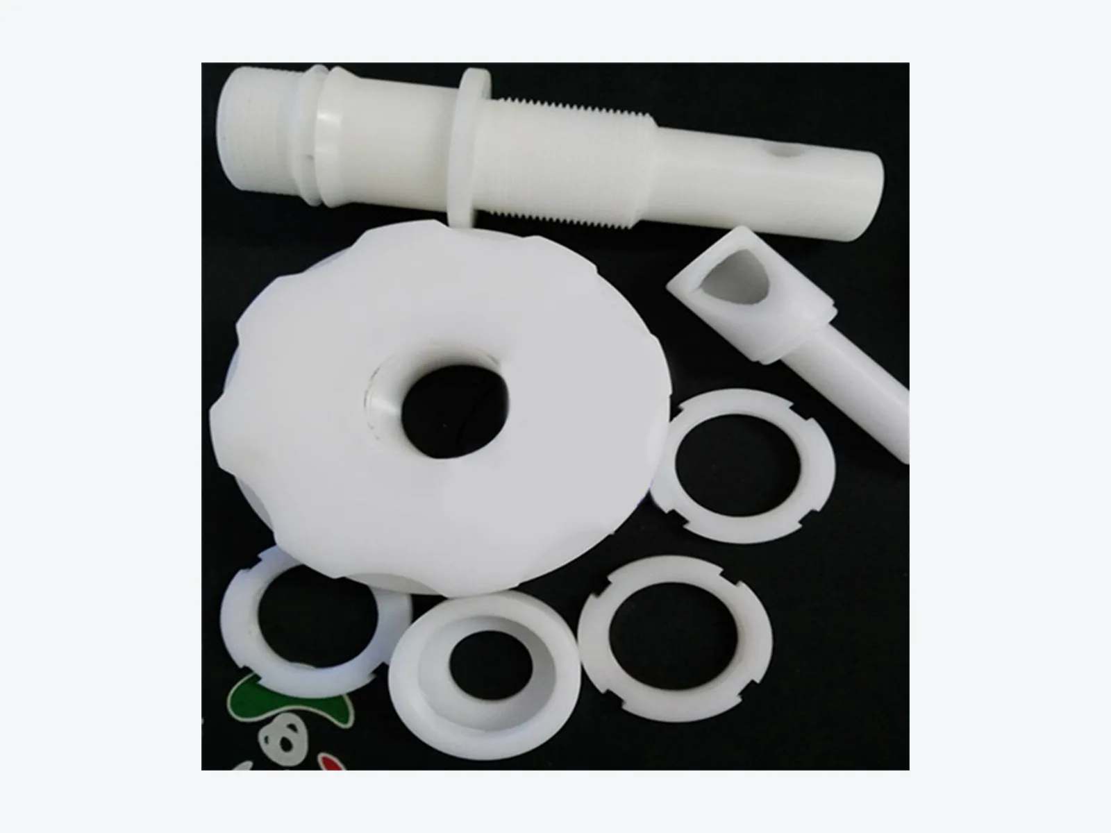 White Plastic Turned Parts Set